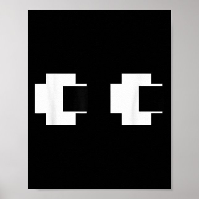 Poster Retro Arcade Video Game Ghost Eyes Halloween Group (Frente)