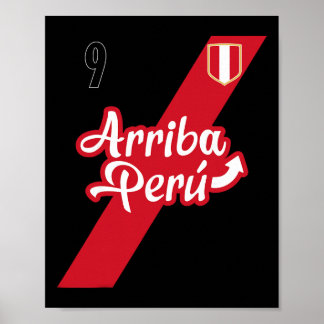 Poster Retro Arriba Peru Soccer Jersey 9 Peruvian Futbol 