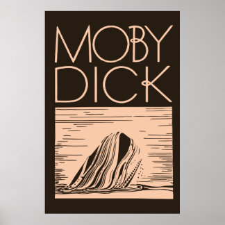 Pôster Retro Art Deco Moby Dick cobrir art