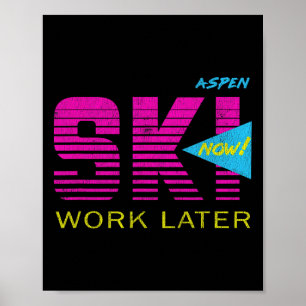 Poster Retro Aspen 80s Colorado Skiing Tee