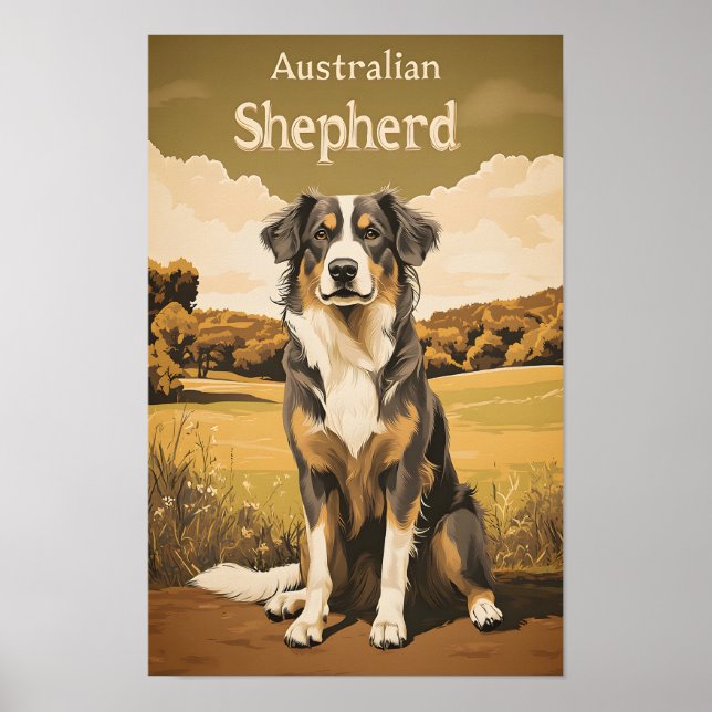 Poster Retro-australiano Shepherd (Frente)