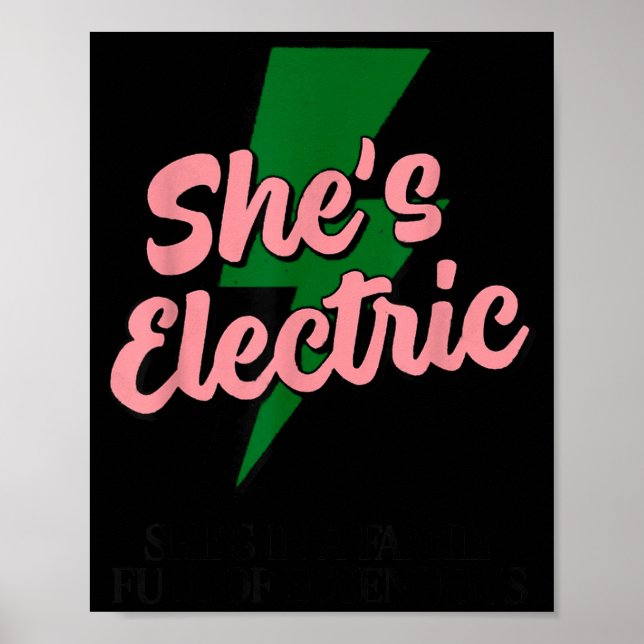 Poster Retro Basic Lightning Quote She Electric Funny Sim (Frente)