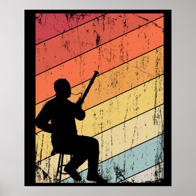 Poster Retro Bassoon Player Gifts Jazz Music Bassoon (Frente)