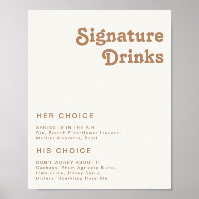 Poster Retro Beach | Placas de Bebidas com a Assinatura I (Frente)