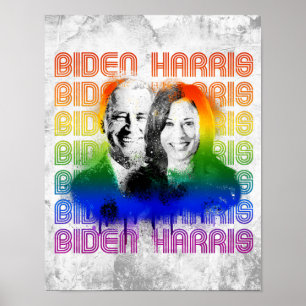 Poster Retro Biden Harris Pride