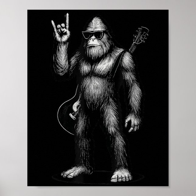 Poster Retro Big Foot Rock Music Oferece Homens Mulheres  (Frente)