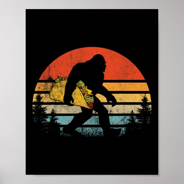 Poster Retro Bigfoot Taco Funny Cinco De Mayo Sa (Frente)