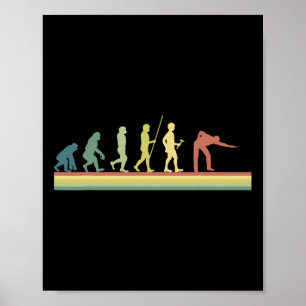 Poster Retro Billiards Evolução Humana Piscina do Present