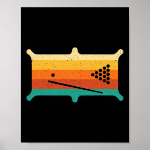 Poster Retro Billiards - Jogador de Piscina de Jogos Desp