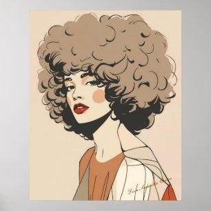 Poster Retro Boho - Ilustração Mínima de Arte Mural