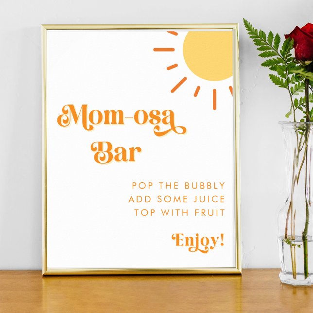 Poster Retro Boho Sun Sunshine Mãe-Osa Chá de fraldas Bar (Criador carregado)