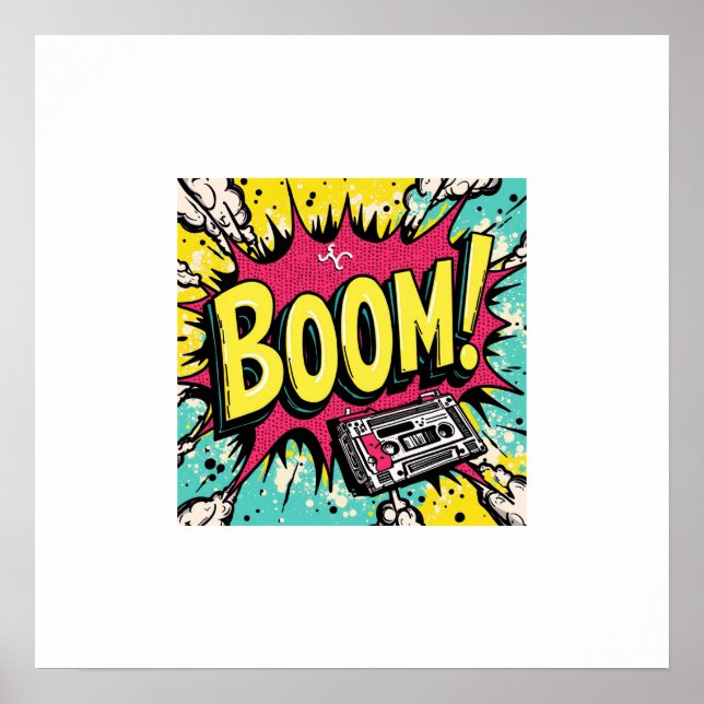 Poster Retro Boombox Blast (Frente)