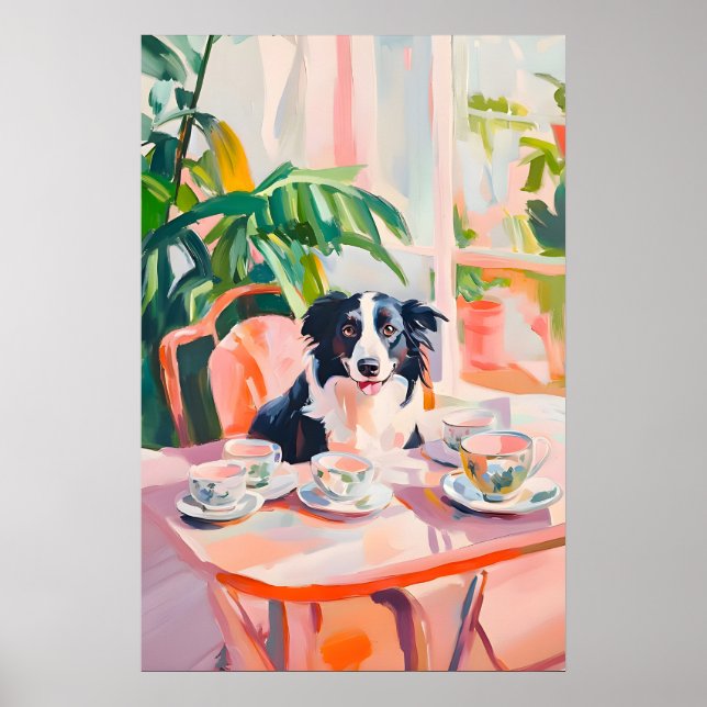 Poster Retro Border Collie Poster, Border Collie Oil (Frente)