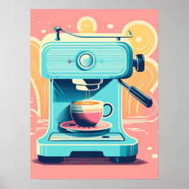 Poster Retro Brew: Espresso Estético