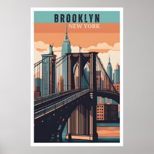 Poster Retro Brooklyn: Explorando o Boro Nostálgico da NY