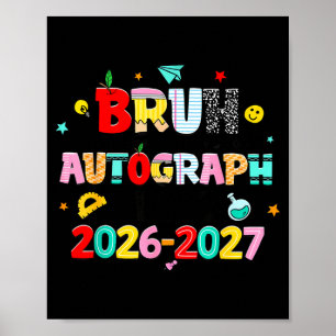 Poster Retro bruh último dia autógrafos professor último