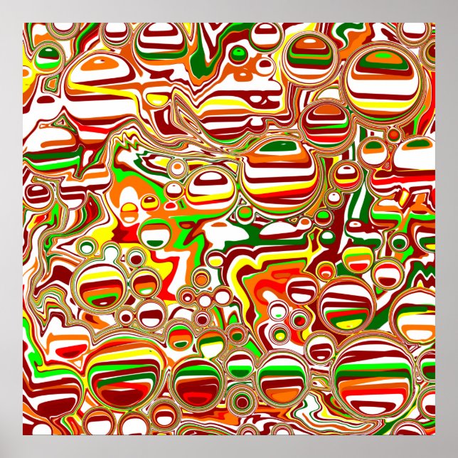 Poster Retro Bubbles Digital Art (Frente)