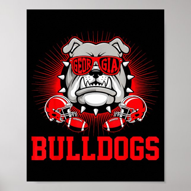 Poster Retro Bulldogs Tees Cute Bulldogs Men Women Boy Ki (Frente)