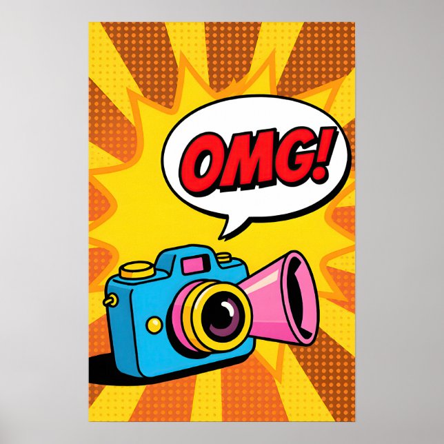 Poster Retro Camera Pop Art (Frente)