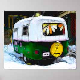 Poster Retro Camper Hippie Life É Uma Viagem Apenas Ir