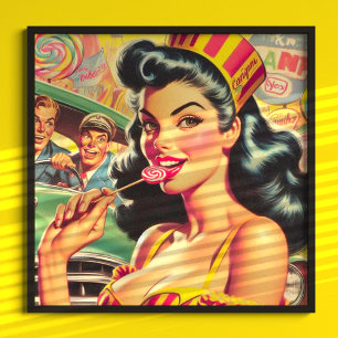 Poster Retro Candy Girl