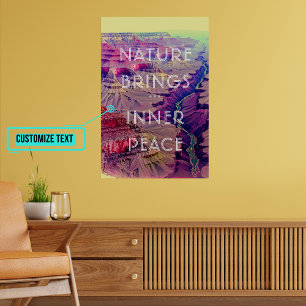 Poster Retro Canyon com paisagem fluvial
