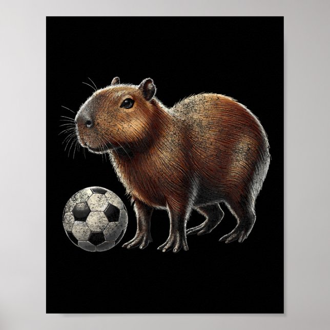 Poster Retro Capybara Soccer  (Frente)