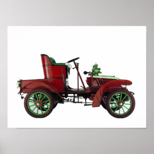 PÔSTER RETRO CAR VERMELHO / RESTAURAÇÃO AUTOMÁTICA - A