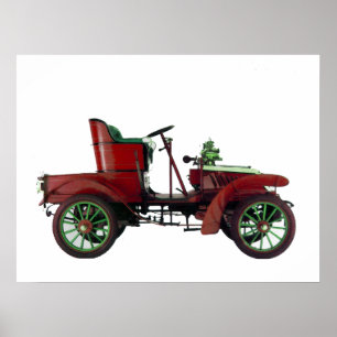 PÔSTER RETRO CAR VERMELHO / RESTAURAÇÃO AUTOMÁTICA - AUTO