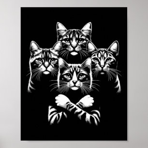 Poster Retro Cat Rock Music Concert Bandas Homens Criança