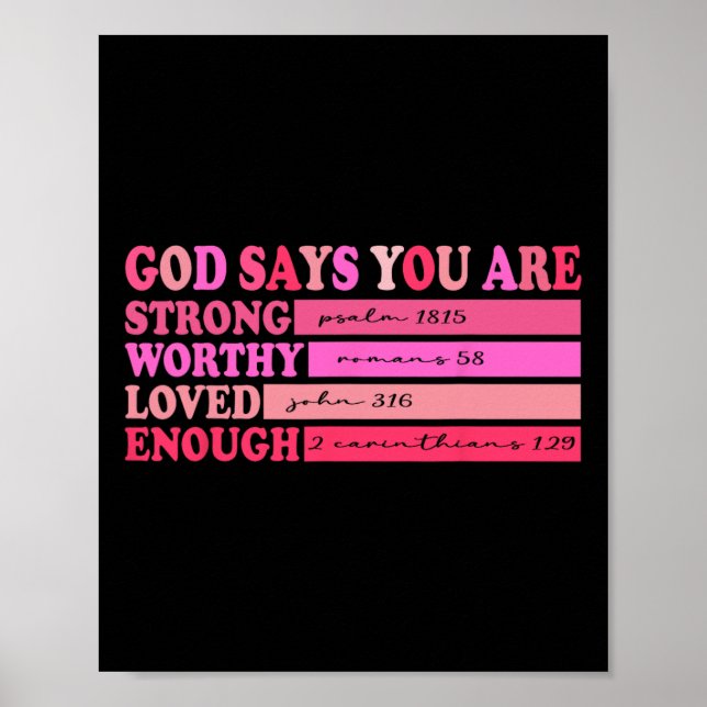 Poster Retro Christian Bible Verse Valentines Day God Say (Frente)