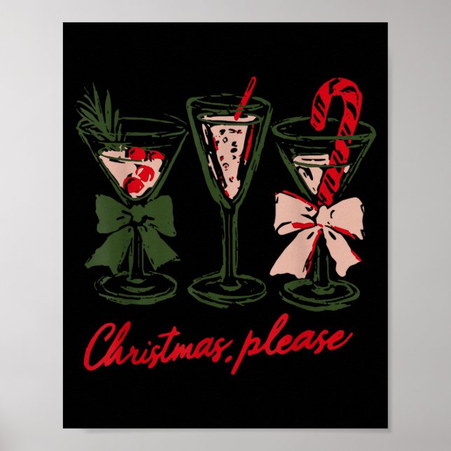 Poster Retro Christmas Please Retro Festive Tail Coquette (Frente)