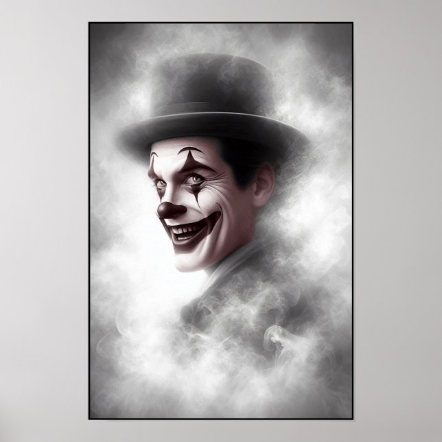 Poster Retro Clown Portrait With Hat (Frente)
