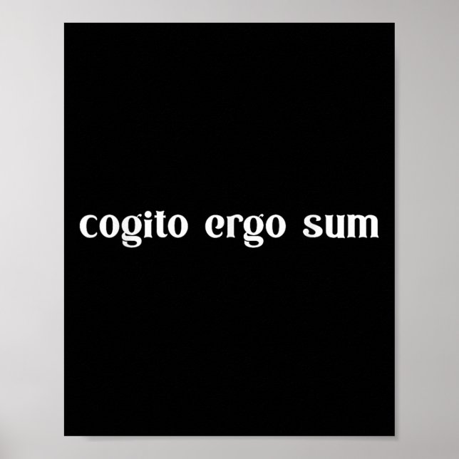 Poster Retro Cogito Ergo Sum Metaphysics Humanism Ethics  (Frente)