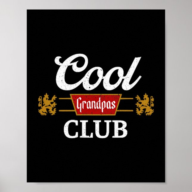 Poster Retro Cool Grandpas Club Family Matching Father's  (Frente)