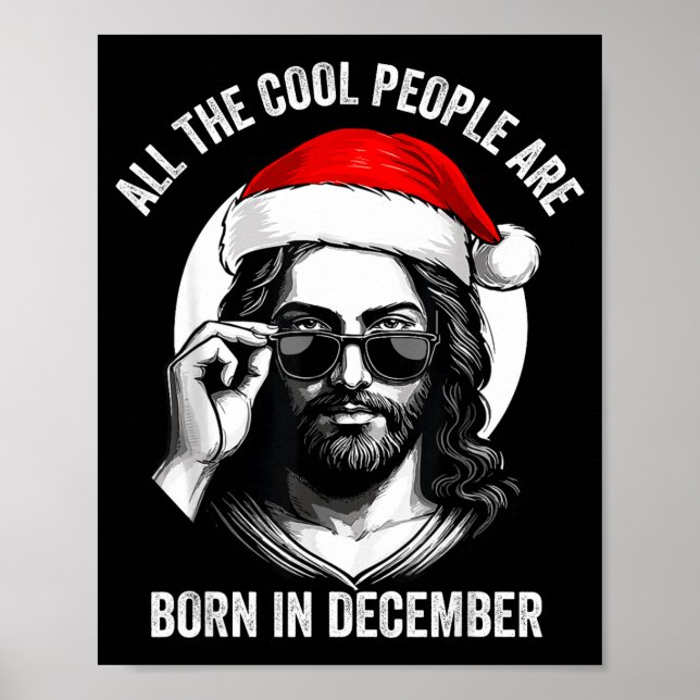 Poster Retro Cool People Are Born In December Christian C (Frente)