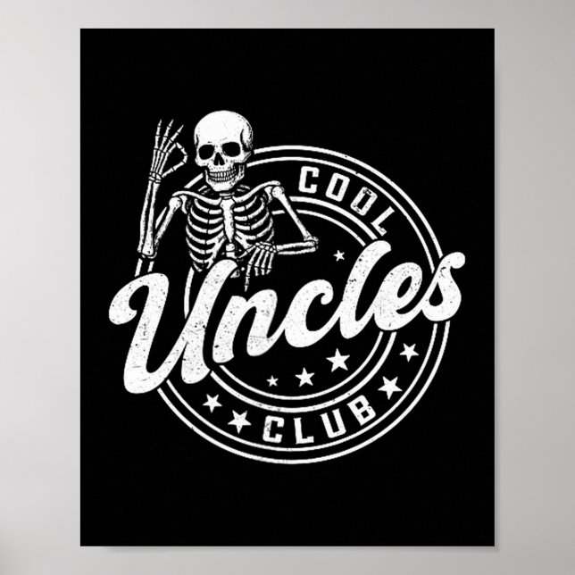 Poster Retro Cool Uncles Club Funny New Uncle Men Skeleto (Frente)
