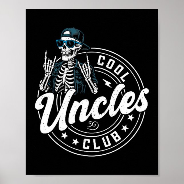 Poster Retro Cool Uncles Club Funny Skeleton New Uncle Me (Frente)