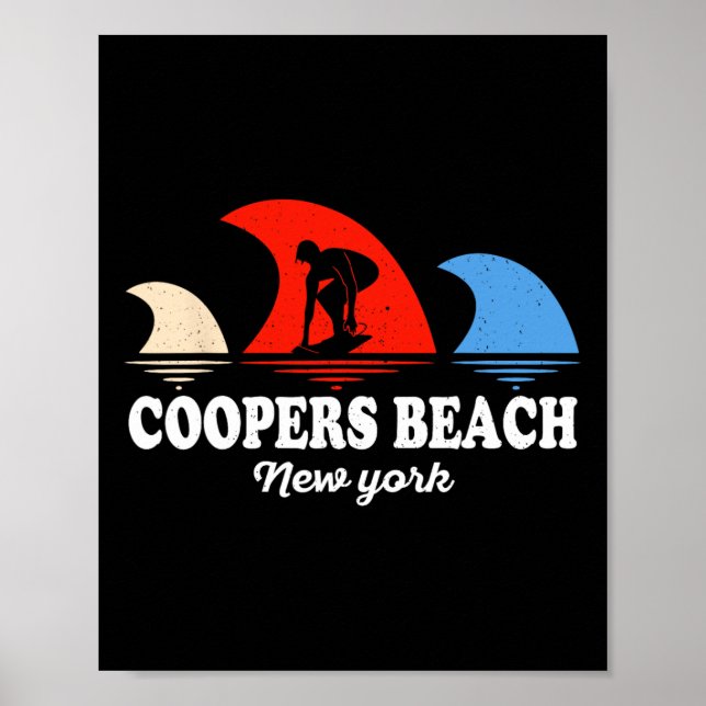 Poster Retro Coopers Beach Nova York Surfboarding  (Frente)