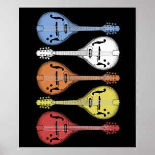 Poster Retro Country Music Mandolin Vintage Bluegrass
