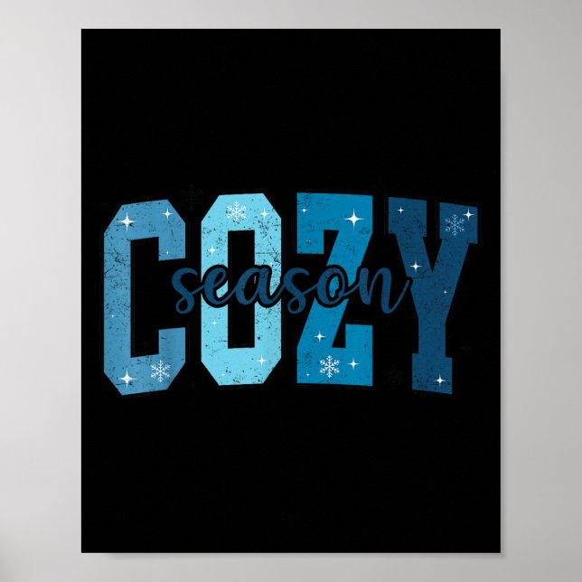 Poster Retro Cozy Season Cute Winter Vibes Tis The Season (Frente)