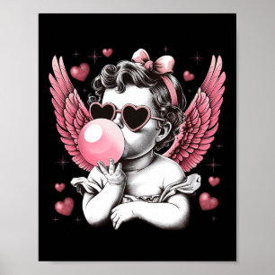 Poster Retro Cupido Valentine Day Cupid Blowi