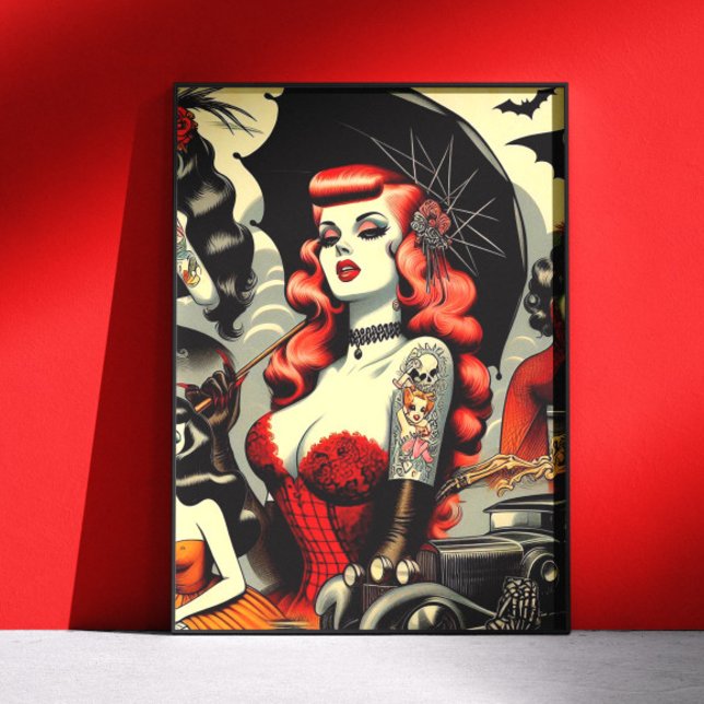 Poster Retro Cute Tattooed Goth Girls (Criador carregado)