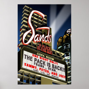 Poster retro da arte de Las Vegas do hotel das