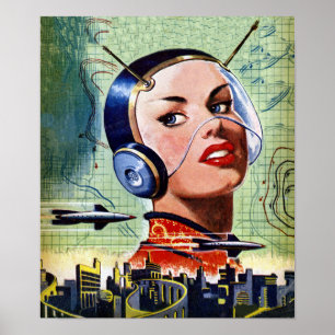 Poster retro da ficção científica