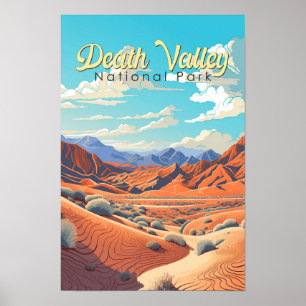 Poster Retro da Ilustração do Parque Nacional do Vale da