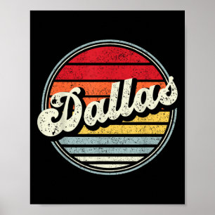Poster Retro Dallas Home State Legal Estilo 70s Sunset Me