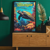 Retrô de Ilustração de Tartaruga do Parque Naciona