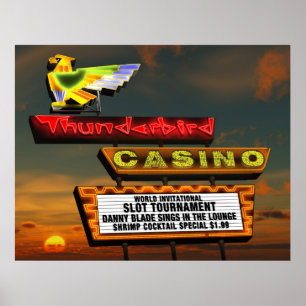 Poster retro de Las Vegas do sinal do casino de