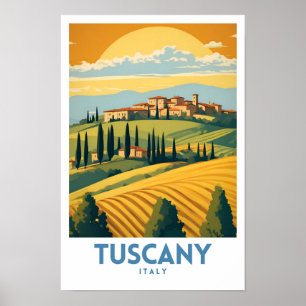 Poster Retro de Viagem de Toscânia